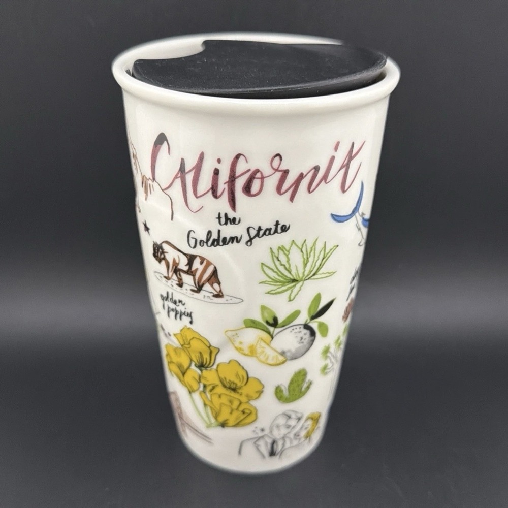 Starbucks California The Golden State Ceramic Mug Travel Tumbler Cup 10 oz